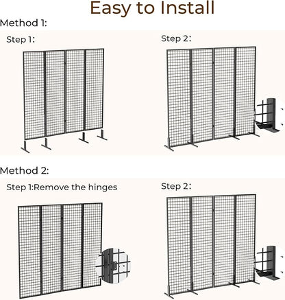 DEMEGA Grid Wall Panels Foldable Gridwall Panel Display Stand Art Show Display Panels for Vendor Events Craft Shows Merch Display