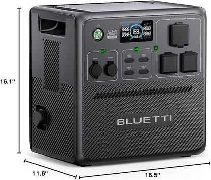BLUETTI Pioneer 150 (AC240) Portable Power Station, 1536Wh Expandable to 10136Wh, 2400W LFP Battery, IP65 Water Resistant Solar Generator, 0-80% in 45 Min, Emergency Power for Camping, Home, RV Life