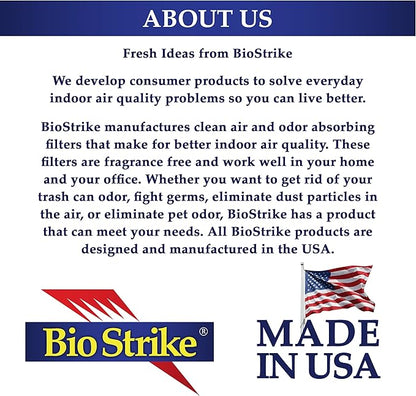 BioStrike Ceiling Fan Blade Air Filter - Dust & Allergen Catcher - Easy-Attach - Blade Filters for Any Fan Size - Reduce Airborne Particles - Made in USA (2 Pack, 4 Blade Filters Total)