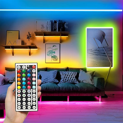 DAYBETTER Led Lights 2 Ports 44 Key Remote Control, Dimmer for Strip, 4 Pin Output Remote Controller for Led Strips 12 24V DC Tape Light (Without Power Adapter)