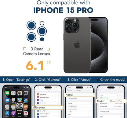 Magnetic for iPhone 15 Pro Case, Compatible with MagSafe, Built-in Privacy Screen Protector and Camera Protection, Anti Spy Full Body Dustproof Shockproof Hard Phone Case 6.1", Black