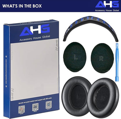 QC Ultra Replacement Ear pad and Headband Pad Kit Cushion Compatible with Bose QuietComfort Ultra Wireless Headphones (Black). Easy DIY Installation + Great Comfort