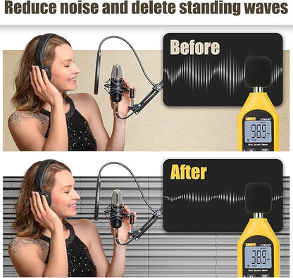ZELMINE Upgrade 12 pack Self-adhesive Sound Proof Foam Panels,12" X 12" X 2" Acoustic Panels with High Density,Decorative Soundproof Wall Panels Studio Sound Absorbing Foam for Wall and Ceiling(Gray)