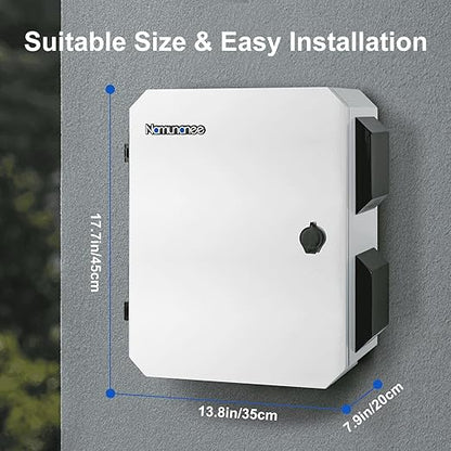 Outdoor Electrical Box, Cold-Rolled Steel Plate, Aluminum Alloy Back Beam, One-Piece Ventilation Design, IP65 Waterproof, Wall/Pole Mounted (17.7" x 13.8" x 7.9")