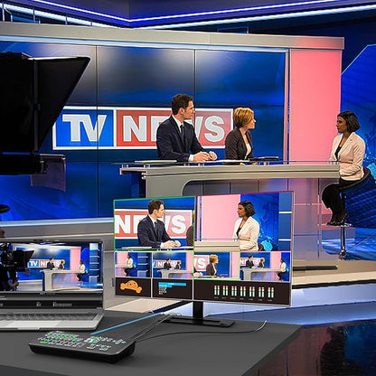 Yinker 4-Channel HDMI Live Stream Switcher, Video Mixer Switcher w/PVW & PGM 2-HDMI Output, 3.5mm Audio for OBS YouTube Real Time Live Streaming Production