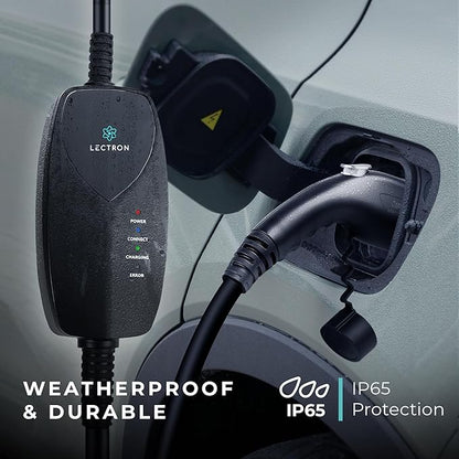 Lectron Portable Level 1 J1772 EV Charger with Wi-Fi/App Control - 12 Amp, 120V Portable Charger with NEMA 5-15 Plug, 16ft Charging Cable - for J1772 Electric Vehicles ONLY