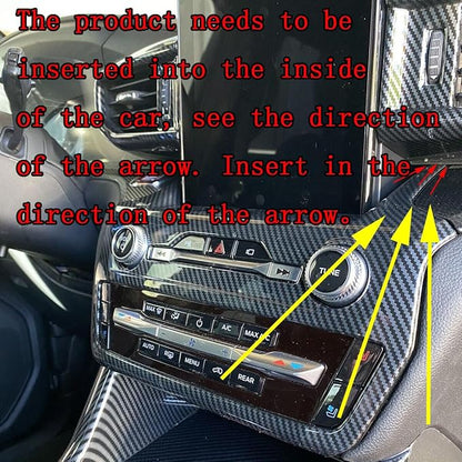 ruihe Carbon Fiber Color Center Dash Radio Audio Control Panel Automatic Climate AC Heater Temperature Control Cover Trim Fit for Ford Explorer 2020 2021 2022 2023