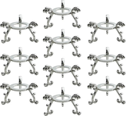 OmyLens 10Pcs Silver Crystal Ball Stand for Displaying Crystal Glass and Natural Rocks, Sphere Display Holder, for 40mm-80mm Sphere or Stone