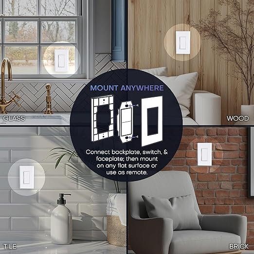 RunLessWire 4-Way Battery-Free DIY Wireless Light Switch Kit 150ft RF Range Self-Powered by Kinetic Energy for Hallways & Stairways: 3 Remote Switches Control 1 5A On/Off Receiver – Black