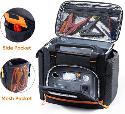 FRECOLSH Travel Carrying Case Compatible with Jackery Explorer 300/240/160, Portable Power Station Storage Case with Water- proof Bottom and Front Pockets for Jackery Accessories Solar Generator