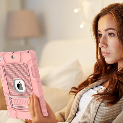 Rantice iPad 9th Generation Case, iPad 8th Generation Case, iPad 7th Generation Case, Hybrid Shockproof Rugged Drop Protection Cover with Kickstand for iPad 10.2'' (Rose Gold)
