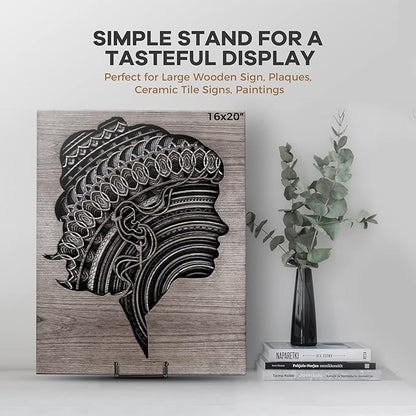 TR-LIFE 4 Pack 8 Inch Large Plate Stands for Display - Holder Stand + Metal Frame for Picture, Book, Decorative Platter, Photo Easel