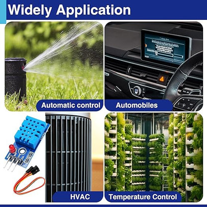 3 Set Digital Temperature and Humidity Sensor Modules, Compatible with DHT11, 3.3V–5V Sensors for Arduino with Dupont Wires