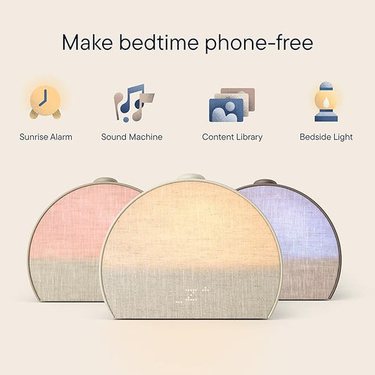 Hatch Restore 3 Sunrise Alarm Clock, Sound Machine, Smart Light (Greige) - White Noise, Screen-Free Sleep Routine