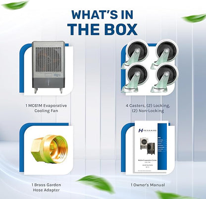 Hessaire MC61M 5,300 CFM 3-Speed Portable Evaporative Cooler