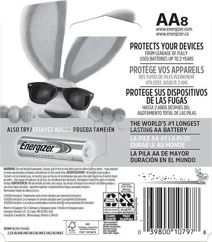 Energizer MAX AA Batteries (8 Pack), Double A Alkaline Batteries