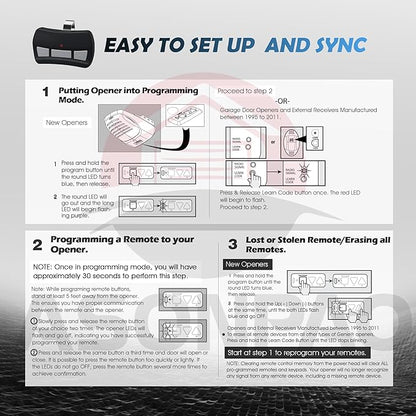 2X Genie Garage Door Opener Remote GITR-3 OCDTR-3 IntelliCode【10-Year-Warranty】