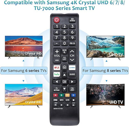 Replacement BN59-01315A BN59-01315J Remote Control Compatible with Samsung 4K Crystal UHD 6/7/8/9/TU-7000 Series Smart TV(BN59-01315E)
