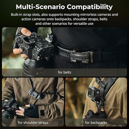 SMALLRIG Camera Clip with Plate, Quick Release System, Max Payload 40kg/88lb, for Sony, for Nikon, for Fujifilm, for DSLR Action Camera, Backpack Strap Clip Kit for Arca-Swiss - 5053