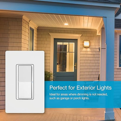 Lutron Claro Smart Light Switch for Caseta Lighting, for LED Lights, Fans, 5 Amp, Single-Pole/3-Way, Neutral Required, DVRF-5NSS-WH-9, White, 9 Pack