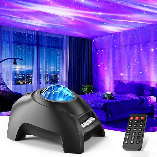 Northern Galaxy Light Aurora Projector, Star Projector with 33 Light Effects, Starry Nebula LED Lamp with Remote Control, White Noise, Kids/Adults Room Decor, Bluetooth Speaker for Party Christmas