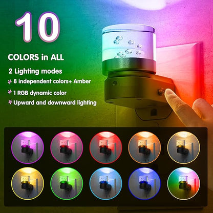 L LOHAS LED Night Light, Night Lights Plug into Wall, Color Changing Nursery Nightlight RGB with Dusk to Dawn Sensor, Nightlight Plug in Wall for Halloween, Christmas, Holiday, Hallway Bedroom Kids