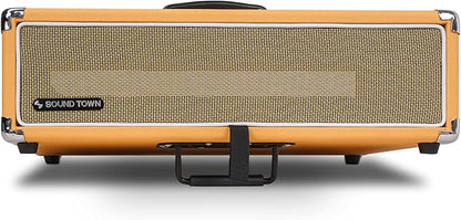 Sound Town Vintage 2U Amp Rack Case, 12.5" Depth with Rubber Feet, Dust Cover, Kickstand, Orange (STVRC-2OR)