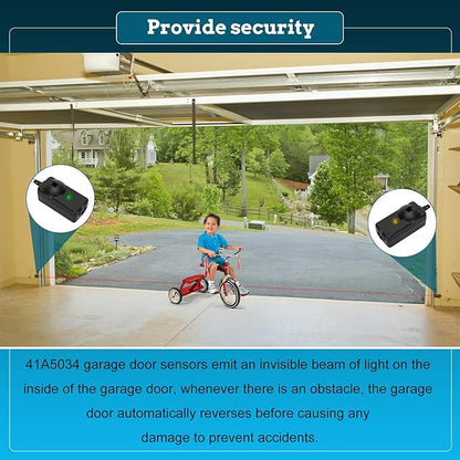 2025 Upgrade 41A5034 Safety Sensor Kit Compatible with Liftmaster Chamberlain Sears Craftsman Garage Door Opener Made After 1997, Replace G801CB-P (10 Years Warranty)