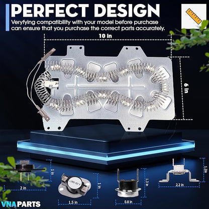 DV42H5200EP A3 DV42H5200EF A3 DV5451AEW XAA DV40J3000EW A2 DVE50R5400V A3 DV219AEW XAA Dryer Heating Element And Thermostat Replaces For Samsung DV395ETPASU A1 DV448AEP XAA DV350AEW XAA DV330AEB XAA