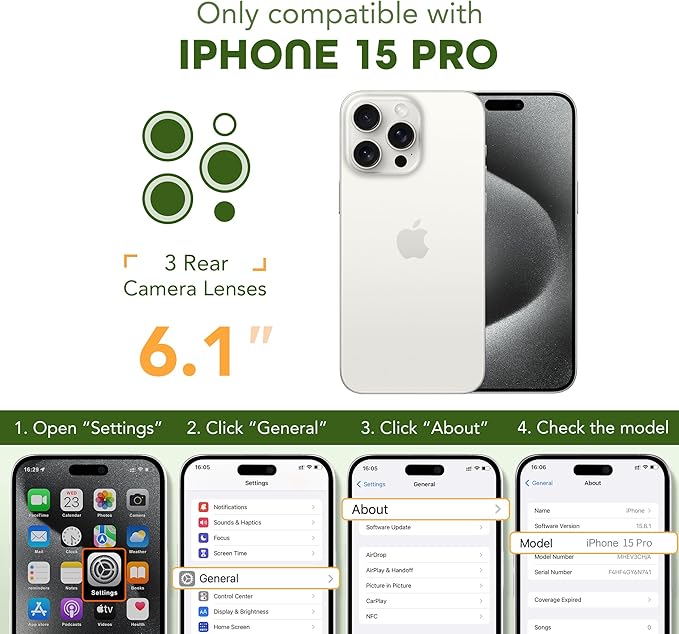 Magnetic for iPhone 15 Pro Case, Compatible with MagSafe, Built-in Privacy Screen Protector and Camera Protection, Anti Spy Full Body Dustproof Shockproof Hard Phone Case 6.1", Pine Green