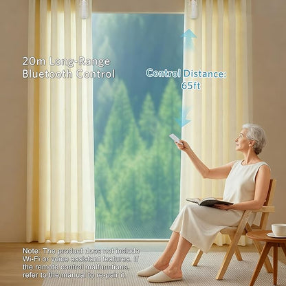 Tripvyantic Automatic Curtain Opener Smart Motorized: 2-Pack Heavy Duty 20KG Load Electric Curtain Robot with Remote for Bedroom Living Room│6-Month Battery for Home/Office/Nursery│No WiFi Needed