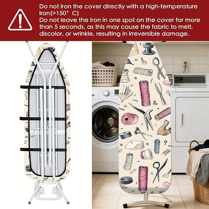 Nuxovilar Ironing Board Cover Needle Cotton 15x54 Inches | Ironing Board Cover and Pad Sewing Tools Design Needle Cotton for Home Laundry, Craft Space, Bedroom