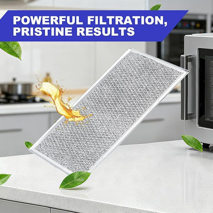 [2 Pack] OEM Microwave Filter Replacement 12.9" x 5.8" Fit For W10208631A, Microwave Vent Filter, Microwave Grease Filter, Filters Kitchen Oven Air Over the Range Vent Fan, 13 x 6 inches