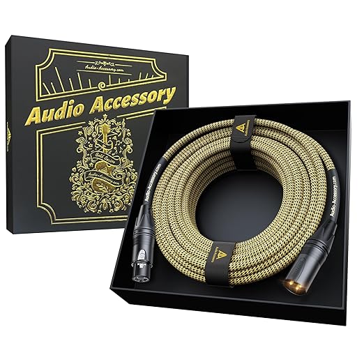 AA AUDIO ACCESSORY Gold Series Star Quad XLR Cables 20ft, Neutrik Connectors, 19AWG Microphone Cable, Kevlar-Reinforced Nylon Braided Handmade Mic Cable, 100% Coverage OFC Braid and Al-Foil Shielding