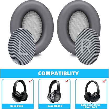 Replacement Ear Pads for Bose SoundTrue Headphones Around-Ear Style, Memory Foam Also Fits QuietComfort 35/ QC35 II Around-Ear Headphones(Dark Grey)