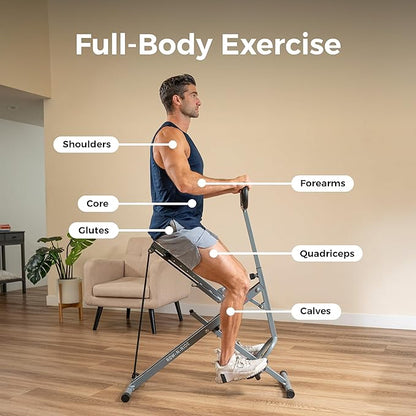 Sunny Health & Fitness Smart Row-N-Ride Glute & Leg Trainer, Foldable Squat Assist Rower with Exclusive SunnyFit App Connection