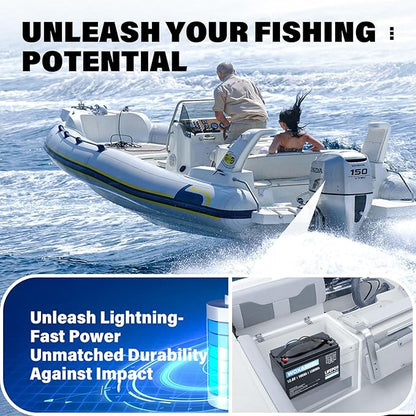 WOXABHSL 2PCS 12V 100Ah LiFePO4 Lithium Battery, Built-in 100A BMS, 15000+ Deep Cycles, Max 1280W Power Output, FCC&UL Certificates, Perfect for RV, Solar, Marine, Off-Grid