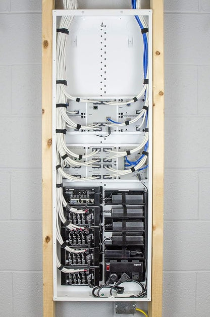 On-Q 42" Structured Media Enclosure with Hinged Cover Lock, 20 Gauge CRS, Versatile Mounting