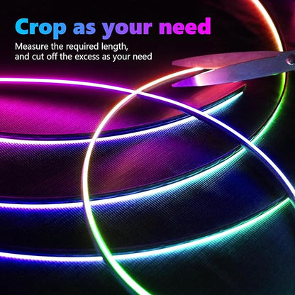 Acrylic Interior Car LED Strip Light, AMKI Dreamcolor Car Neon Light with Wireless APP Control, 10 in 1 Sub-Control Car Ambient Light Kit with DIY Mode and Music Mode, 16 Million Color Car Accessories