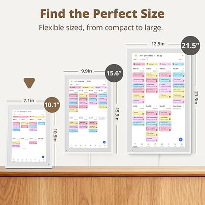 Digital Touchscreen Calendar 10.1 Inch – Interactive Electronic Calendar & Smart Family Hub with Cross-Device Sync, Schedules Reminders, Chore Chart, Rewards & Photo Display, Desk Mount