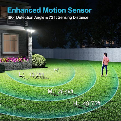 Olafus 130W Motion Sensor Outdoor Lights, 13000LM 2 Pack Motion Sensor Flood Light, Dusk to Dawn Outdoor Lighting, IP65 Waterproof Motion Detector Lights for Outside, Black