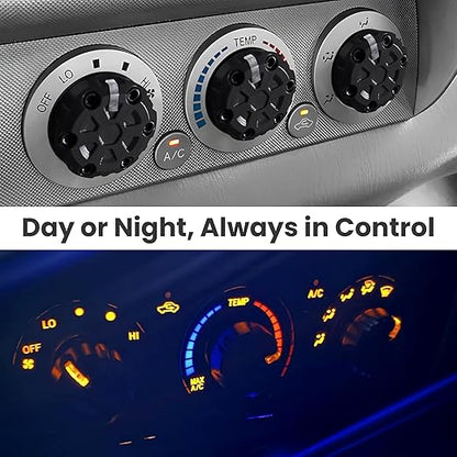 2nd Gen Tacoma Accessories AC Knob Upgrade - 2005,2006,2007,2008,2009,2010,2011,2012,2013,2014,2015 Tacoma Climate Control Dial Mods Set - 2nd Gen Tacoma Mods - for Toyota Interior Replacement Kit