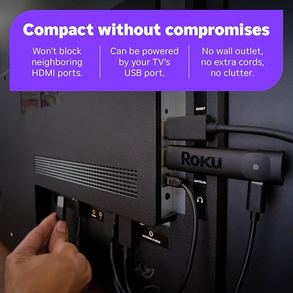 Roku Streaming Stick Plus 2025 - 4K & HDR Roku Streaming Device for TV with Voice Remote - Free & Live TV