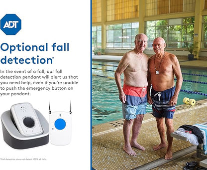 ADT - On-The-Go Mobile Medical Alert System for Seniors - GPS Capabilities, Included Waterproof Wearable Panic Button, 24/7 U.S. Based Monitoring (Neck Pendant)