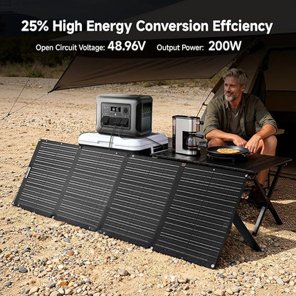 ALLPOWERS SOLAX SE200 200W Portable Folding Solar Panel,High-Efficiency 23%-25% Monocrystalline Solar Charger for Solar Generator,Camping&RV,41.6V Voltage,IP68 Waterproof