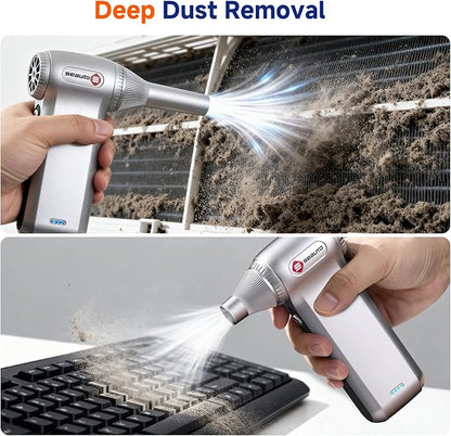 Compressed Air Duster-125,000 RPM Cordless Electric Air Duster, Rechargeable Super Power Air Blower with 3-Gear Turbo Fan, Air Blower for PC, Keyboard, Outdoor, Car & Home