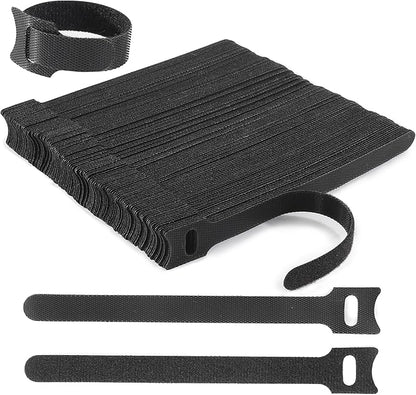 Nettbe Reusable Cable Ties, 126 PCS 8 Inches Adjustable Cord Straps Wire Organizer Cord Wrap and Hook Loop Cable Management