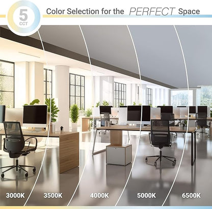 NUWATT 40 Pack 2x2 LED Flat Panel Lighting, Drop Ceiling Light Wattage Selectable 40W/30W/20W, 5CCT 3000K/3500K/4000K/5000K/6500 Suspended Ceiling LED Lights, 4400LM, Dimmable 0-10V, 120-277V, ETL