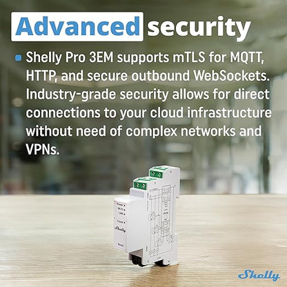 Shelly Pro 3EM (120A) | Wi-Fi & LAN, 3-Phase Smart Energy Meter | 2-Way Consumption | Home Automation | Bluetooth Gateway | Compatible with Alexa & Google Home | No Hub Required | Solar Panels