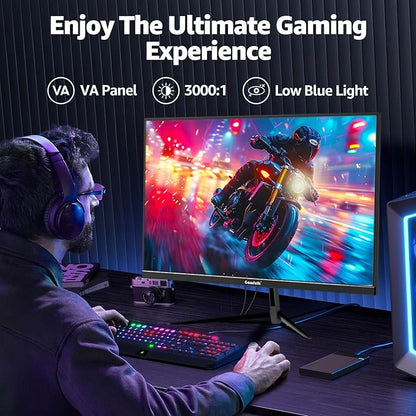Gawfolk 32 Inch Curved Gaming Monitor, 180Hz QHD (2560x1440) 2K Computer Monitor with FreeSync, DisplayPort, HDMI, Wall Mountable, Eye Care for Home Office & Gaming
